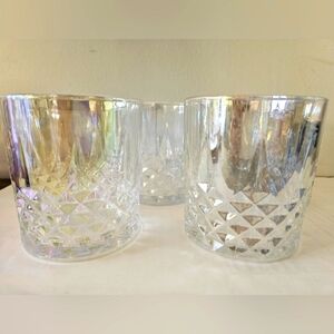 Irridescent  Coating 8 Oz Crystal-like Glass Water Whiskey Glasses Set Of 4